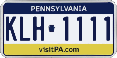 PA license plate KLH1111