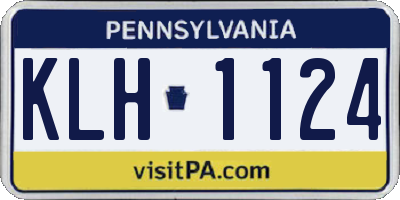 PA license plate KLH1124