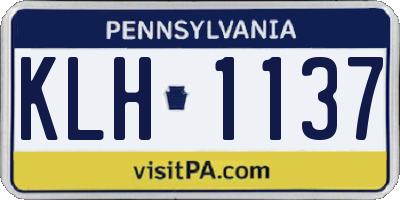 PA license plate KLH1137