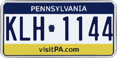 PA license plate KLH1144