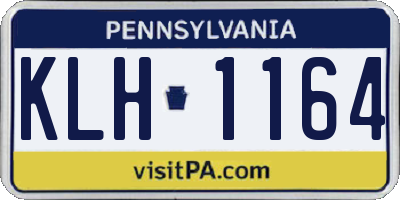 PA license plate KLH1164