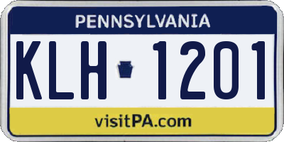 PA license plate KLH1201