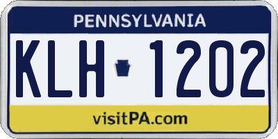 PA license plate KLH1202