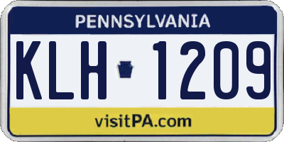 PA license plate KLH1209