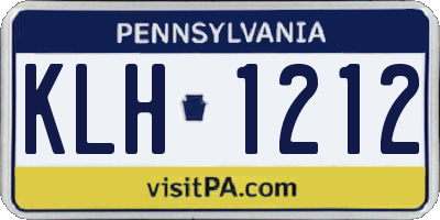 PA license plate KLH1212