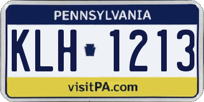PA license plate KLH1213