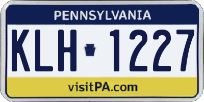 PA license plate KLH1227