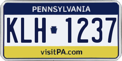 PA license plate KLH1237