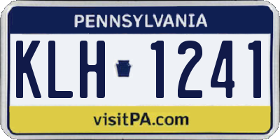 PA license plate KLH1241