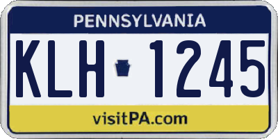 PA license plate KLH1245