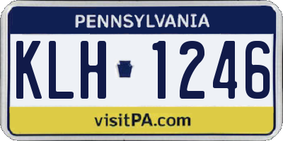 PA license plate KLH1246