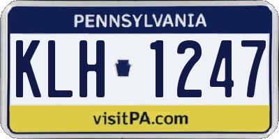 PA license plate KLH1247