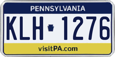 PA license plate KLH1276