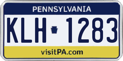 PA license plate KLH1283