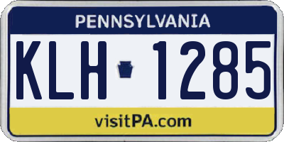 PA license plate KLH1285
