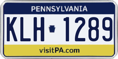 PA license plate KLH1289