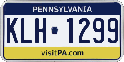 PA license plate KLH1299