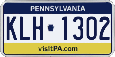 PA license plate KLH1302