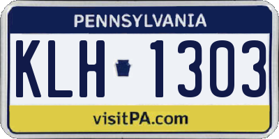 PA license plate KLH1303
