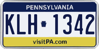 PA license plate KLH1342