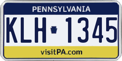 PA license plate KLH1345