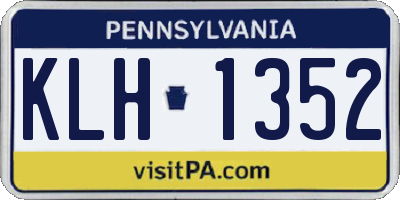 PA license plate KLH1352