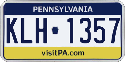 PA license plate KLH1357