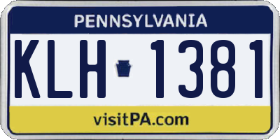 PA license plate KLH1381