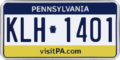 PA license plate KLH1401