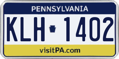 PA license plate KLH1402