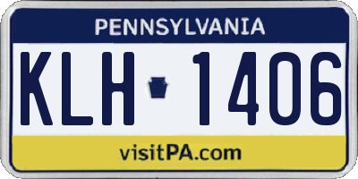 PA license plate KLH1406