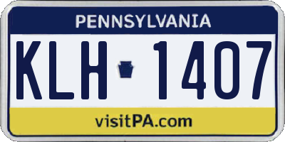 PA license plate KLH1407