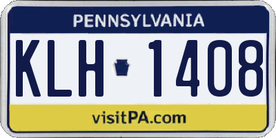PA license plate KLH1408