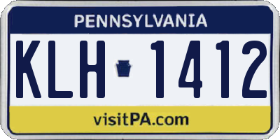 PA license plate KLH1412