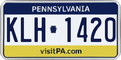 PA license plate KLH1420