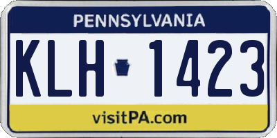PA license plate KLH1423