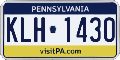 PA license plate KLH1430