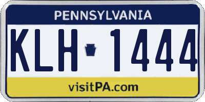 PA license plate KLH1444