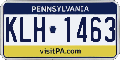 PA license plate KLH1463
