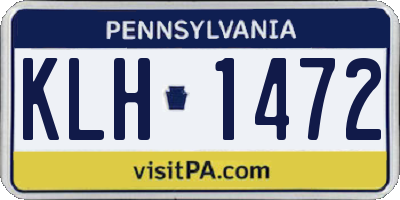 PA license plate KLH1472
