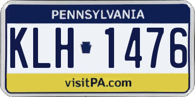 PA license plate KLH1476