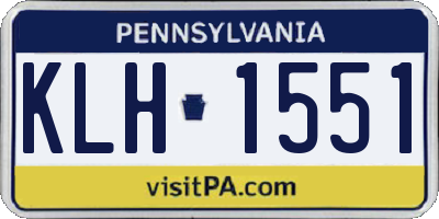 PA license plate KLH1551