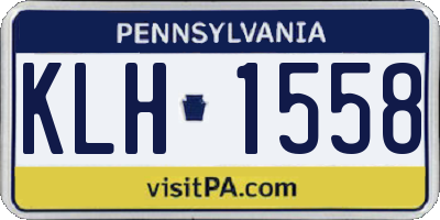 PA license plate KLH1558