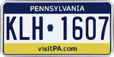 PA license plate KLH1607