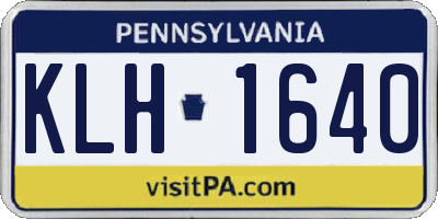 PA license plate KLH1640
