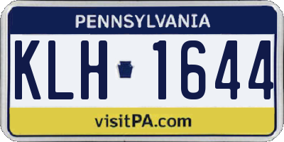 PA license plate KLH1644