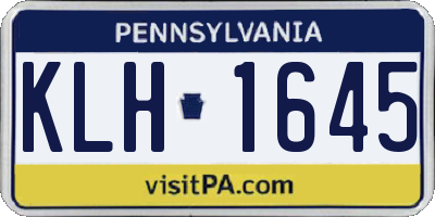 PA license plate KLH1645