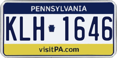 PA license plate KLH1646