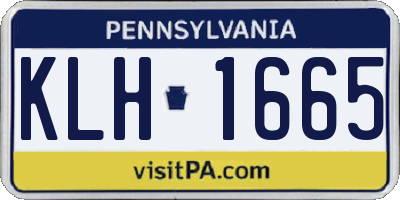 PA license plate KLH1665