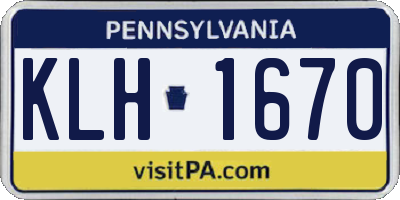 PA license plate KLH1670